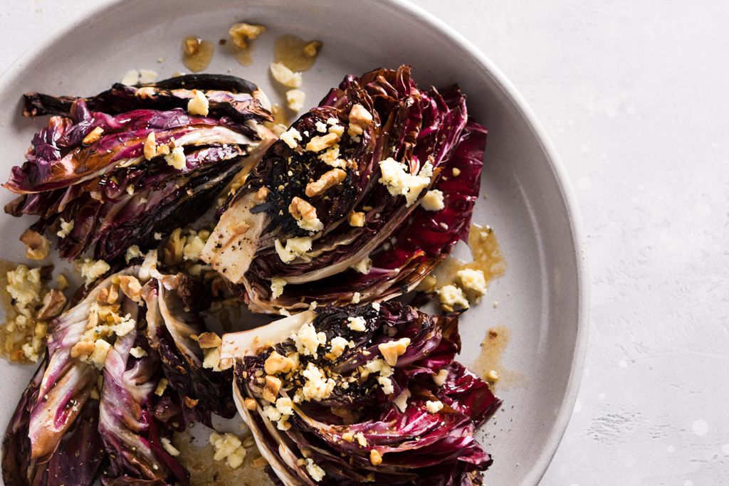 Seared Radicchio with Sherry Vinegar, Blue Cheese and Walnuts