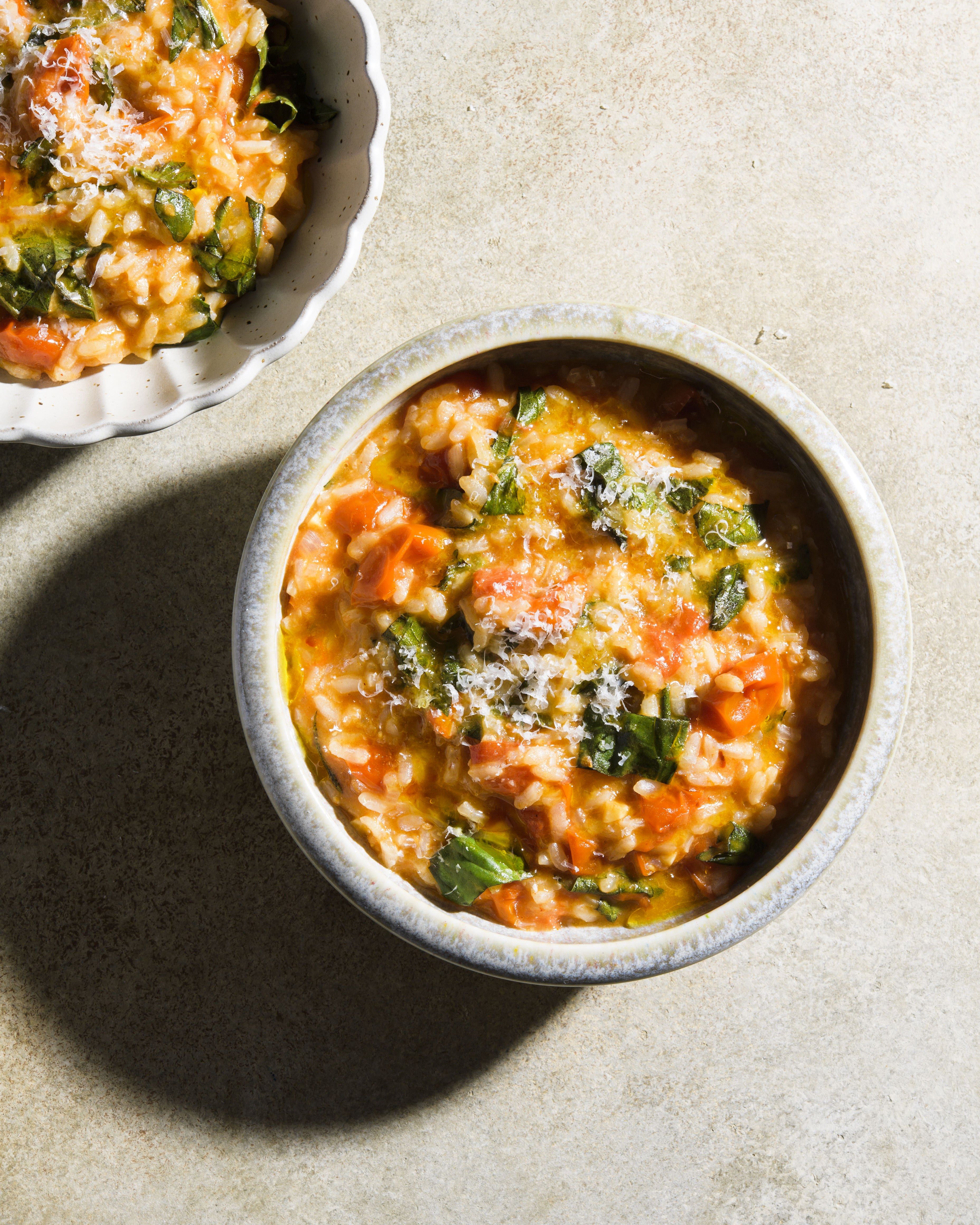 Roasted Tomato Risotto with Basil and Parmesan