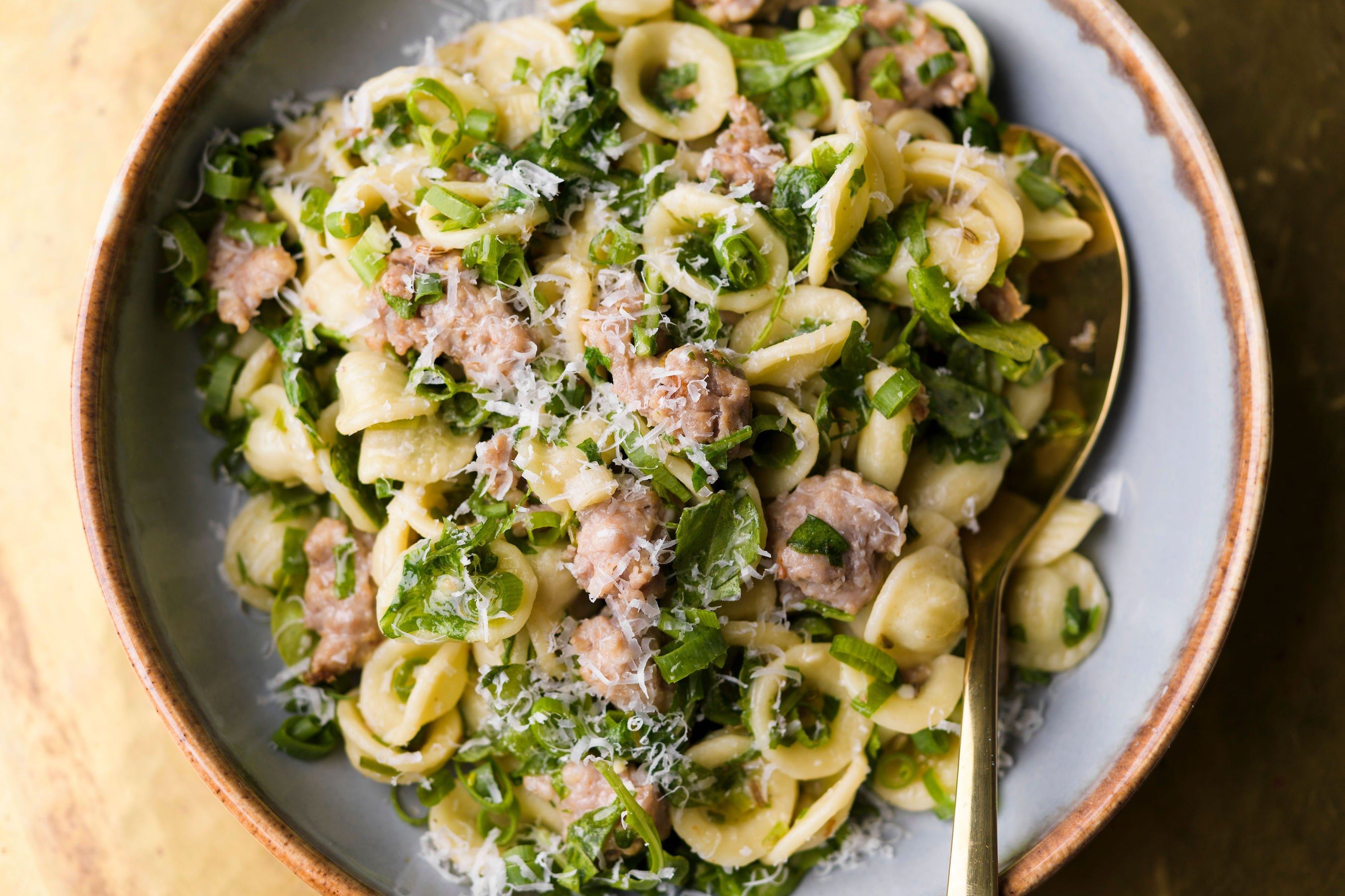 Orecchiette with Sausage and Arugula | Christopher Kimball’s Milk Street | Recipes, TV and Cooking T