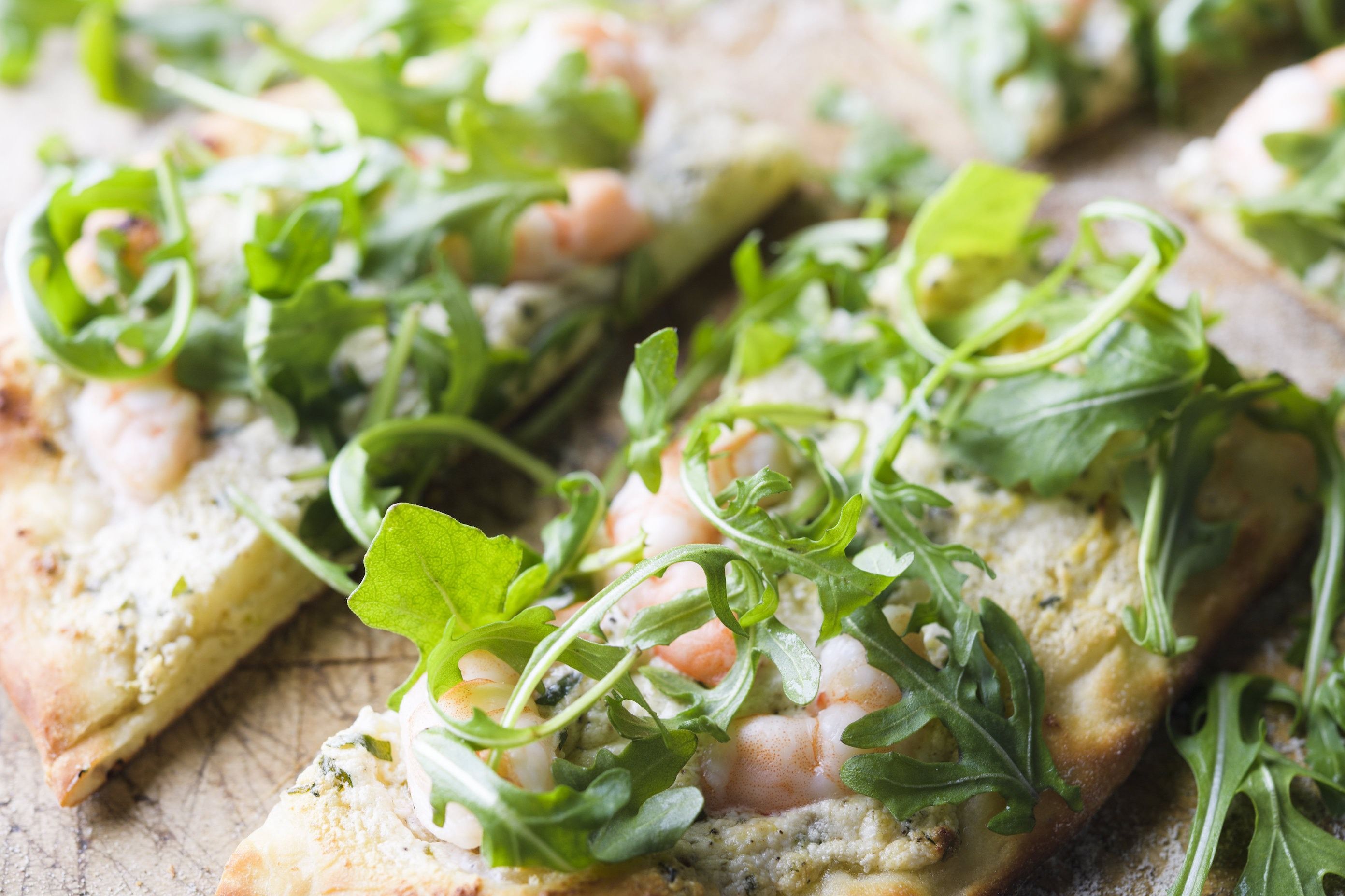 Shrimp and Lemony Ricotta Pizzas with Baby Arugula | Christopher ...