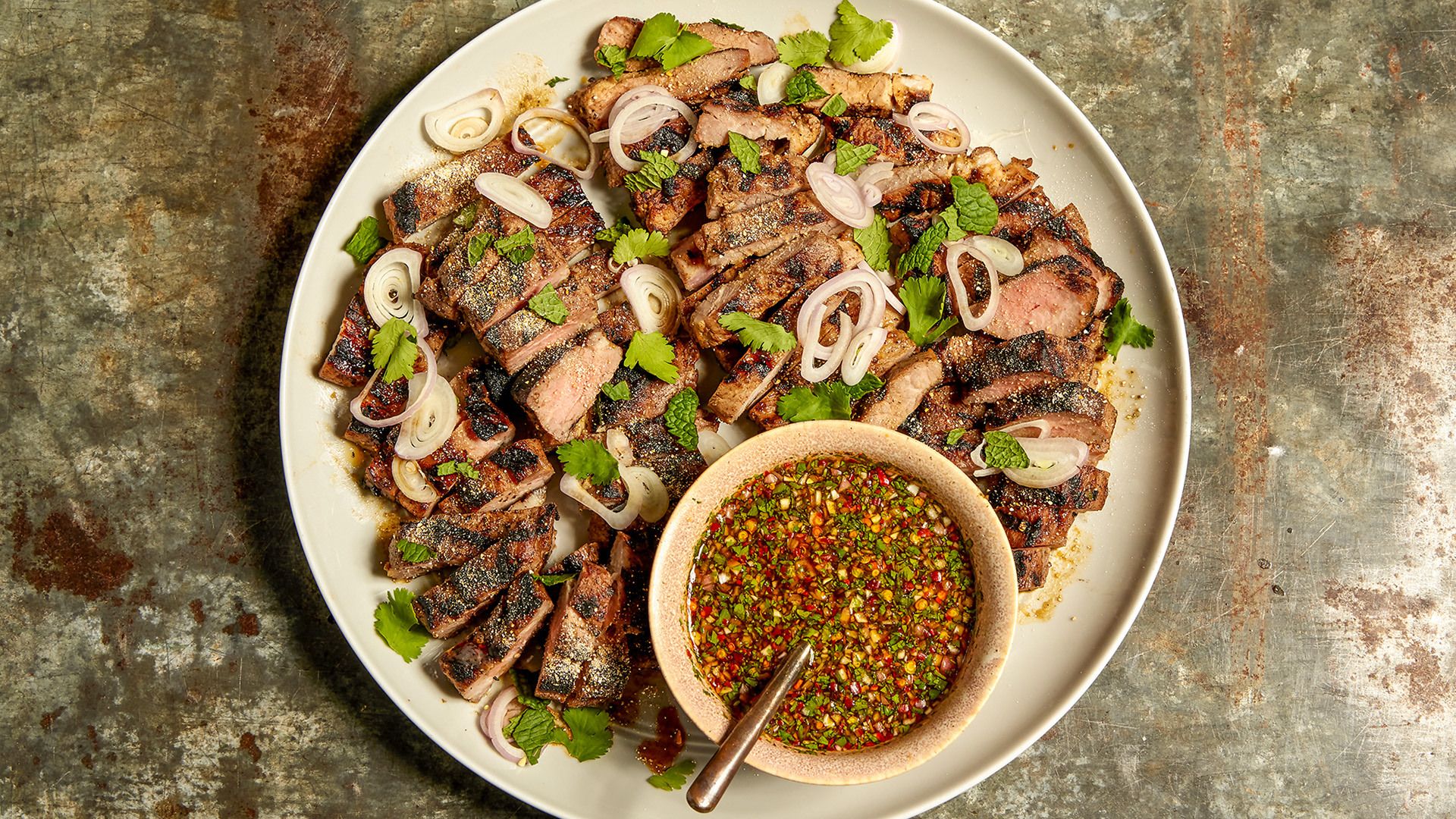 Thai Grilled Pork (Moo Ping) with Chili-Lime Dipping Sauce (Nam Jim ...