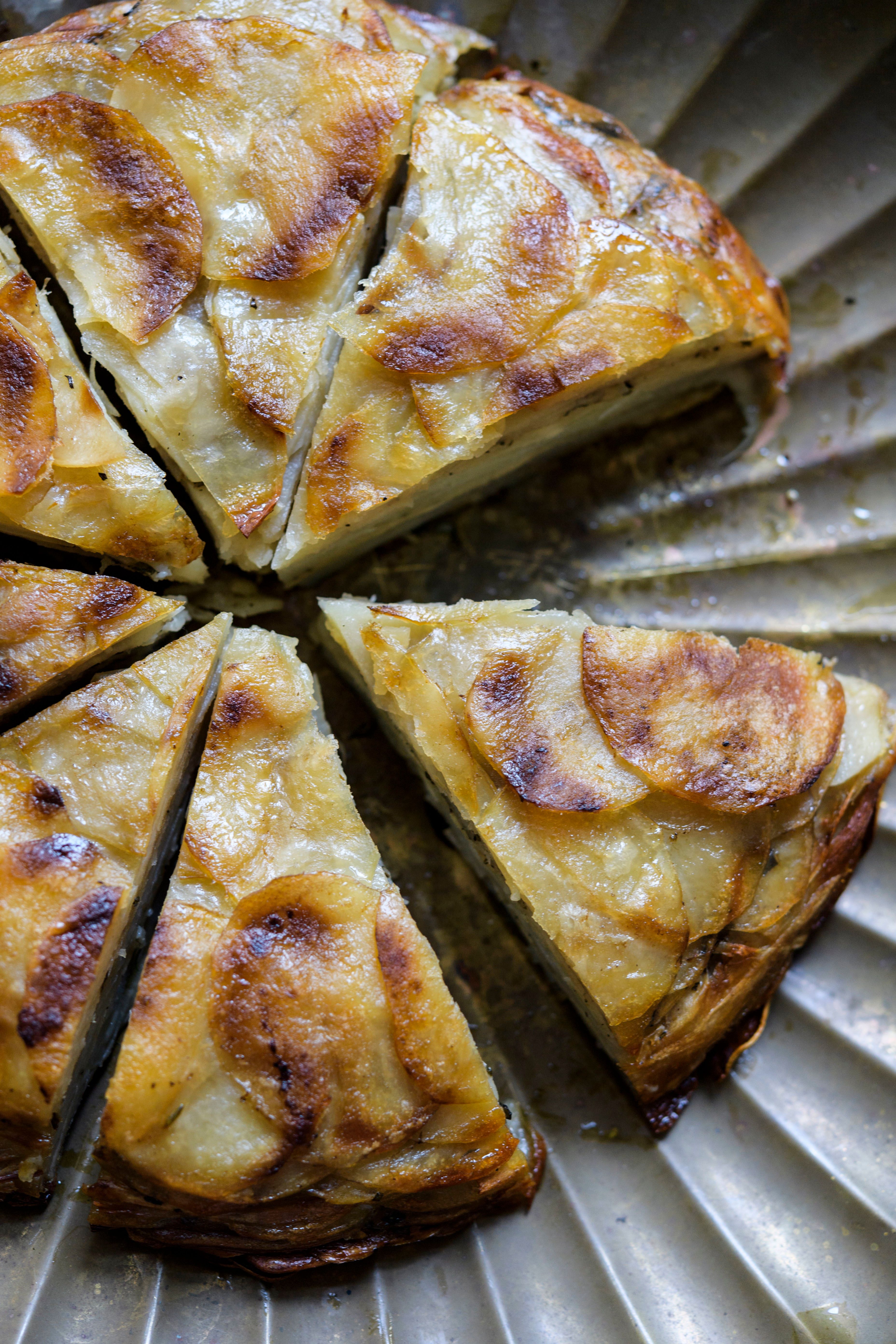 Pommes Anna with Parsnips and Herbs