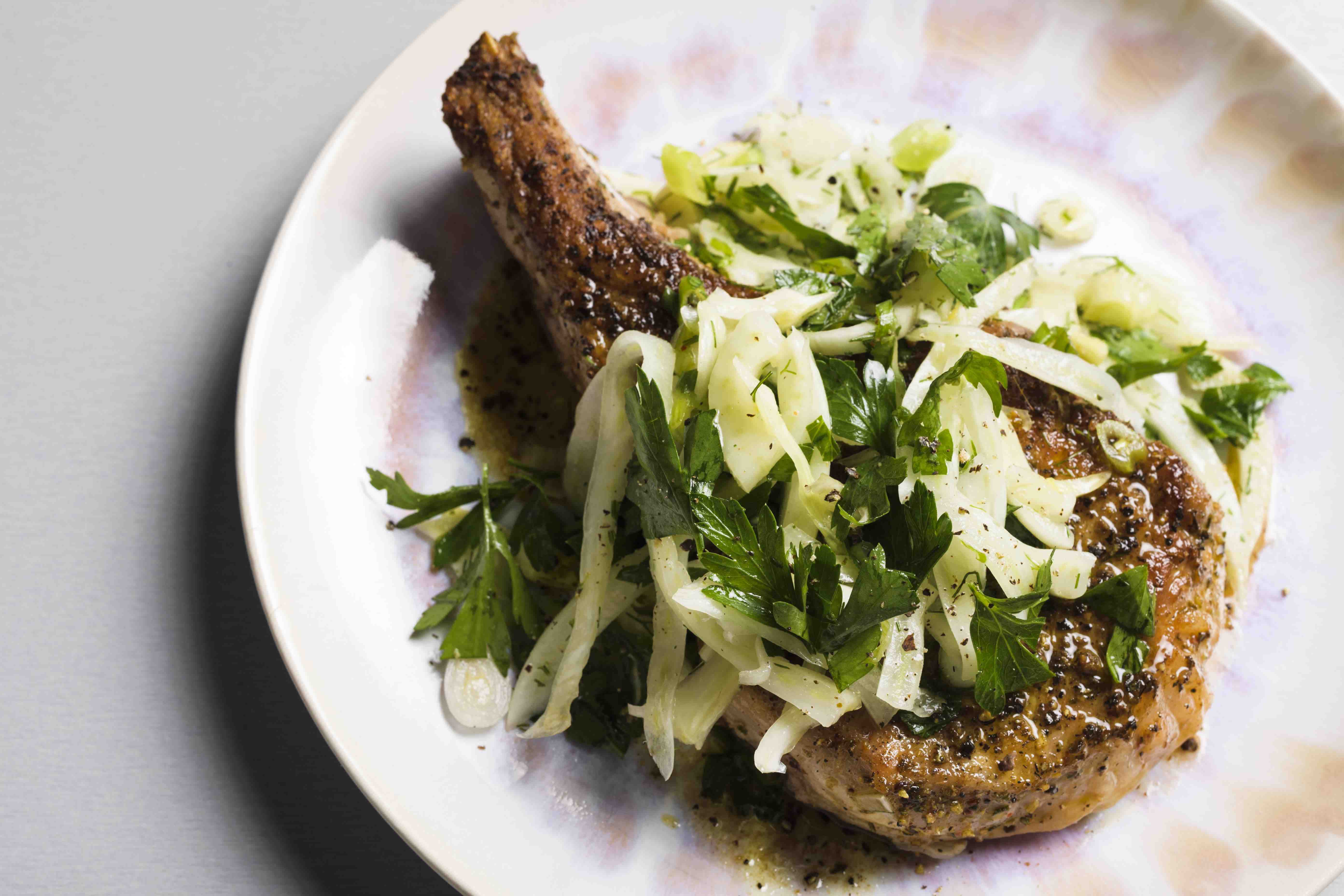 Seared Pork Chops with Fennel and Herb Salad | Christopher