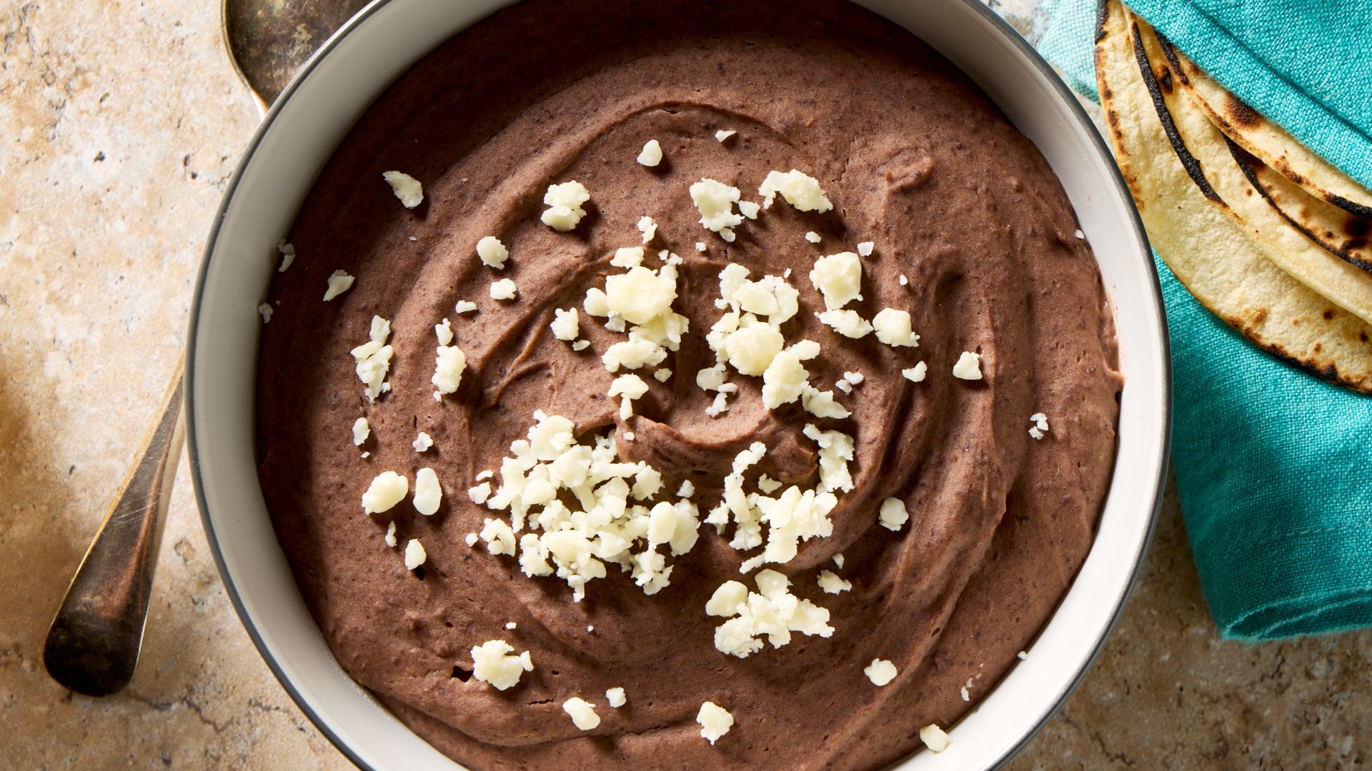 Smoky, Creamy Refried Black Beans