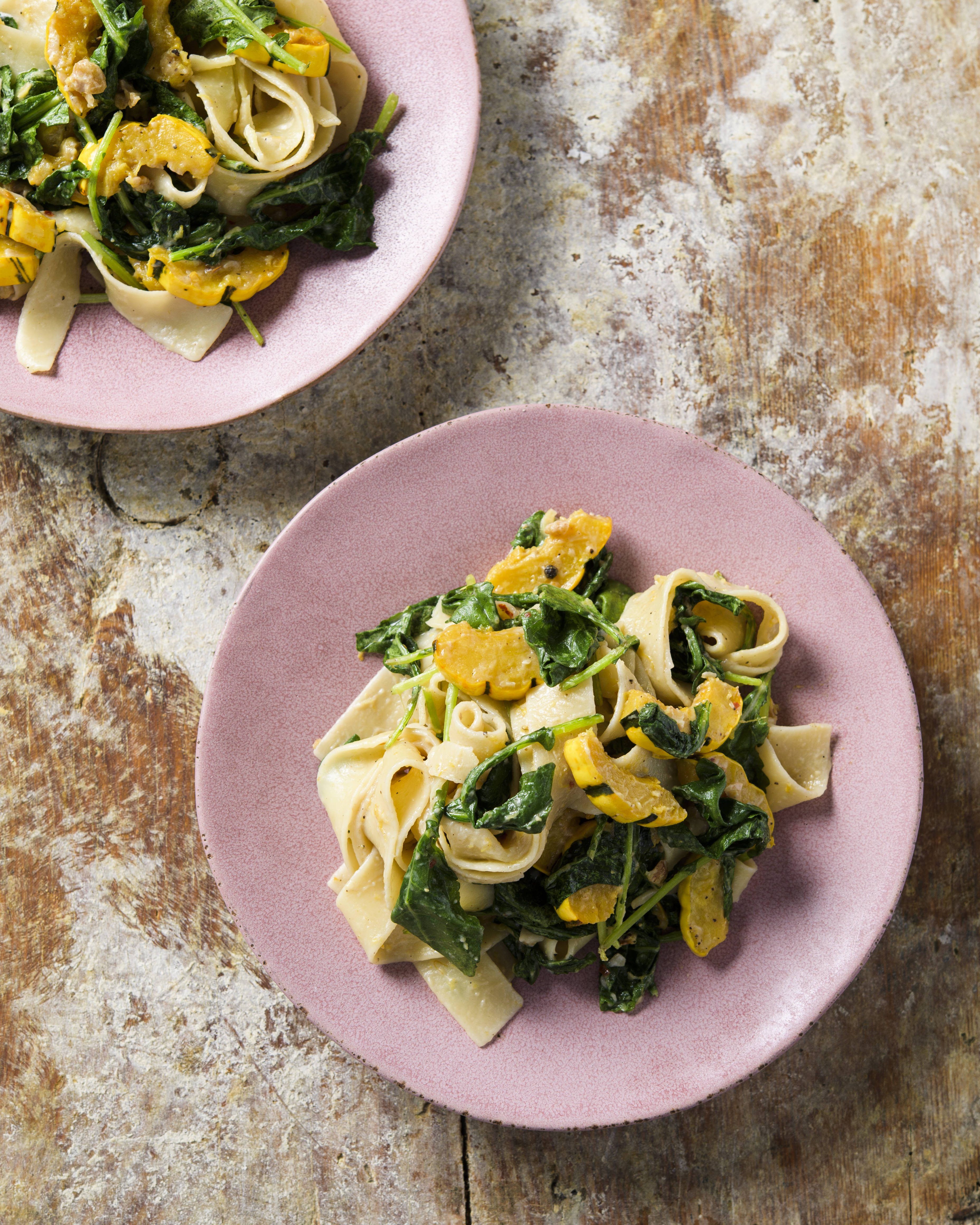 Pasta with Winter Squash, Kale and Goat Cheese