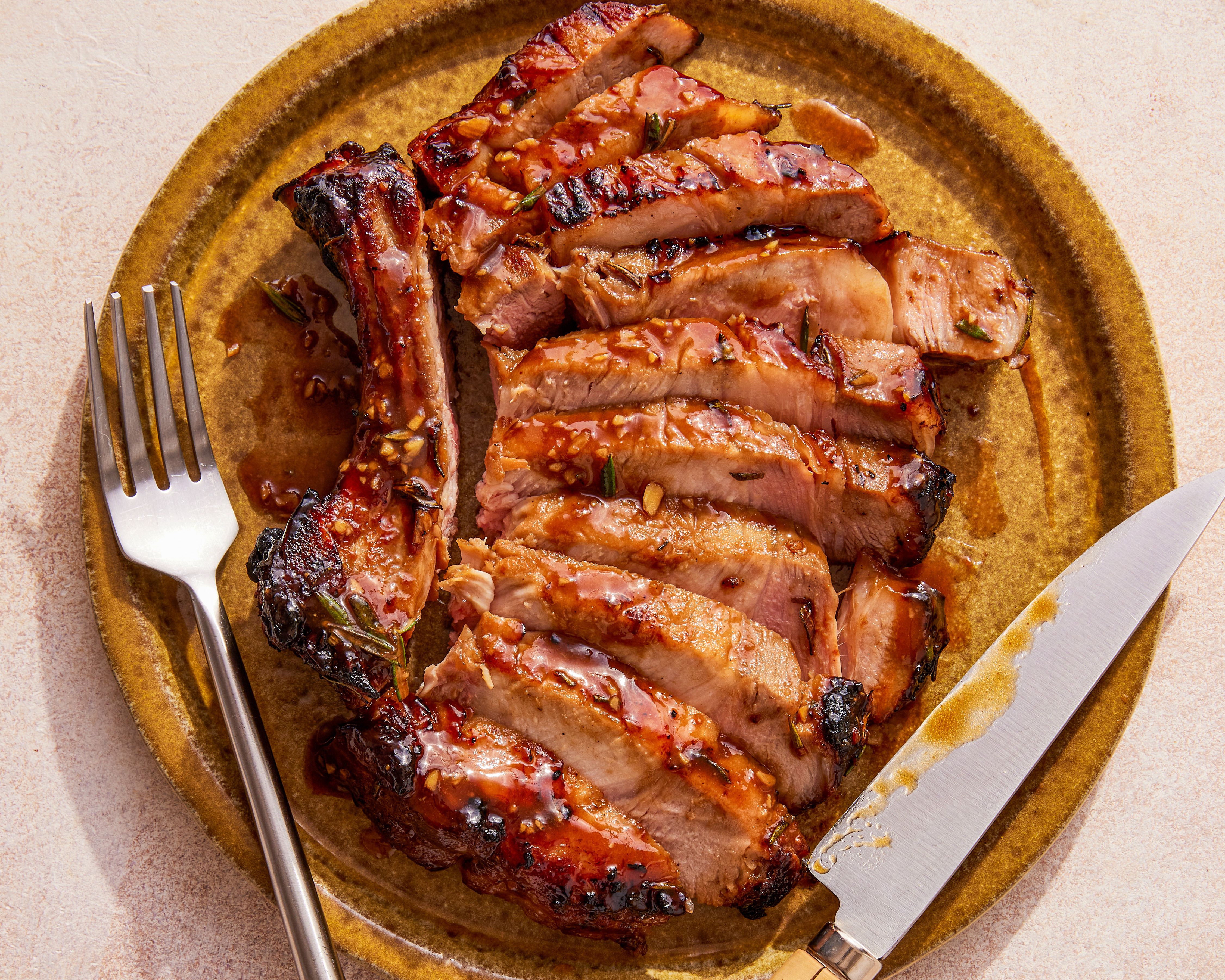 Sweet and Sour-Glazed Pork Chops with Hoisin