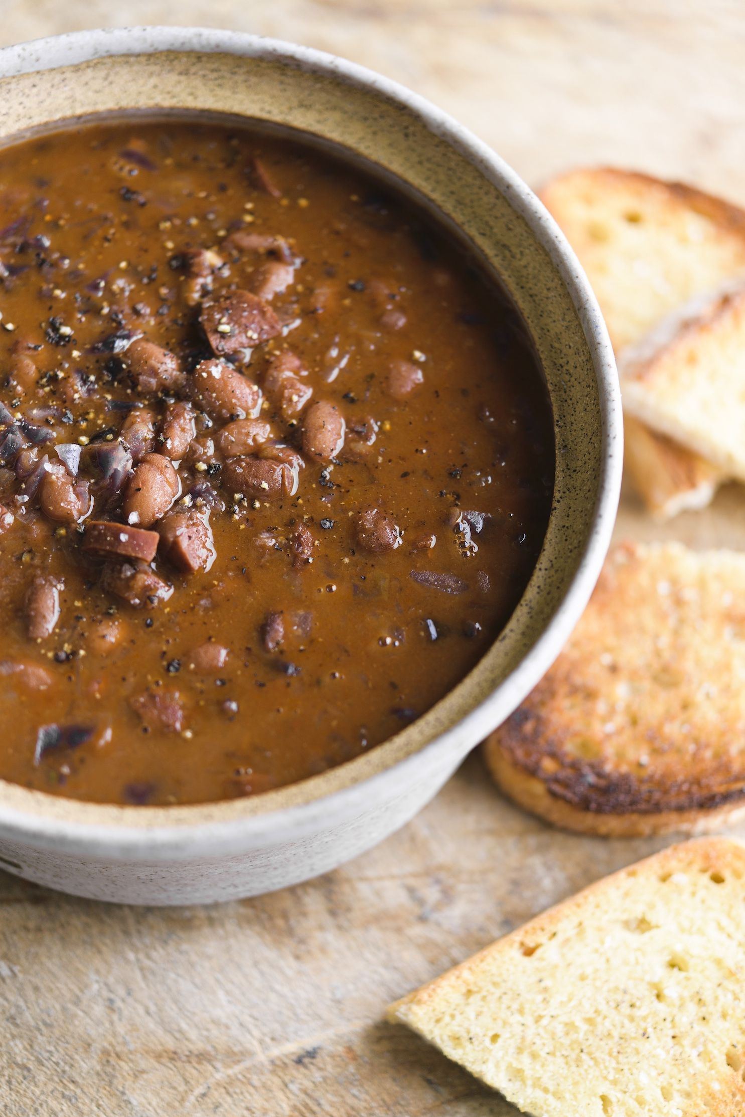 Cranberry Beans with Spanish Chorizo and Red Cabbage