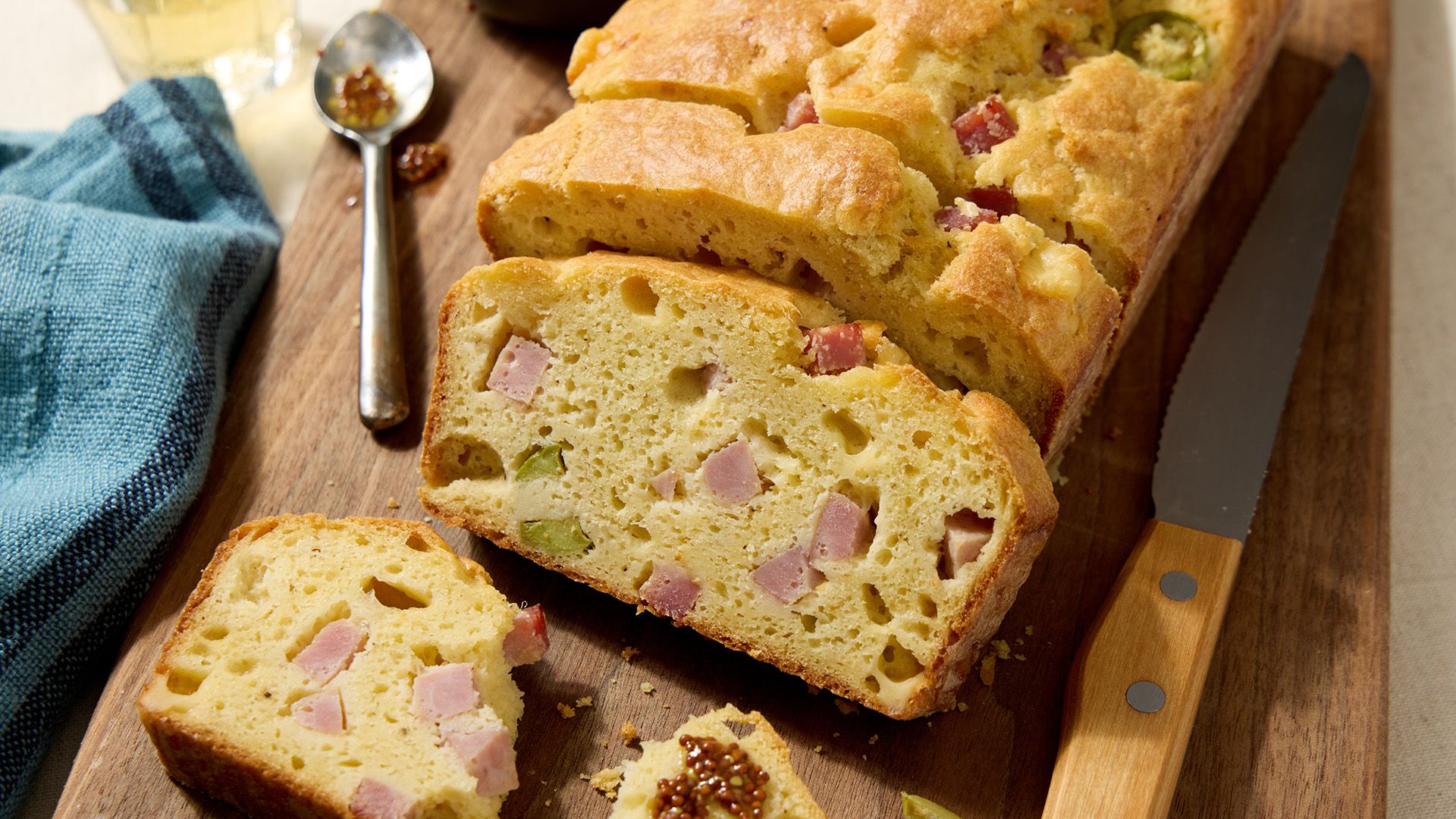 Savory Quick Bread with Ham, Gruyère and Olives