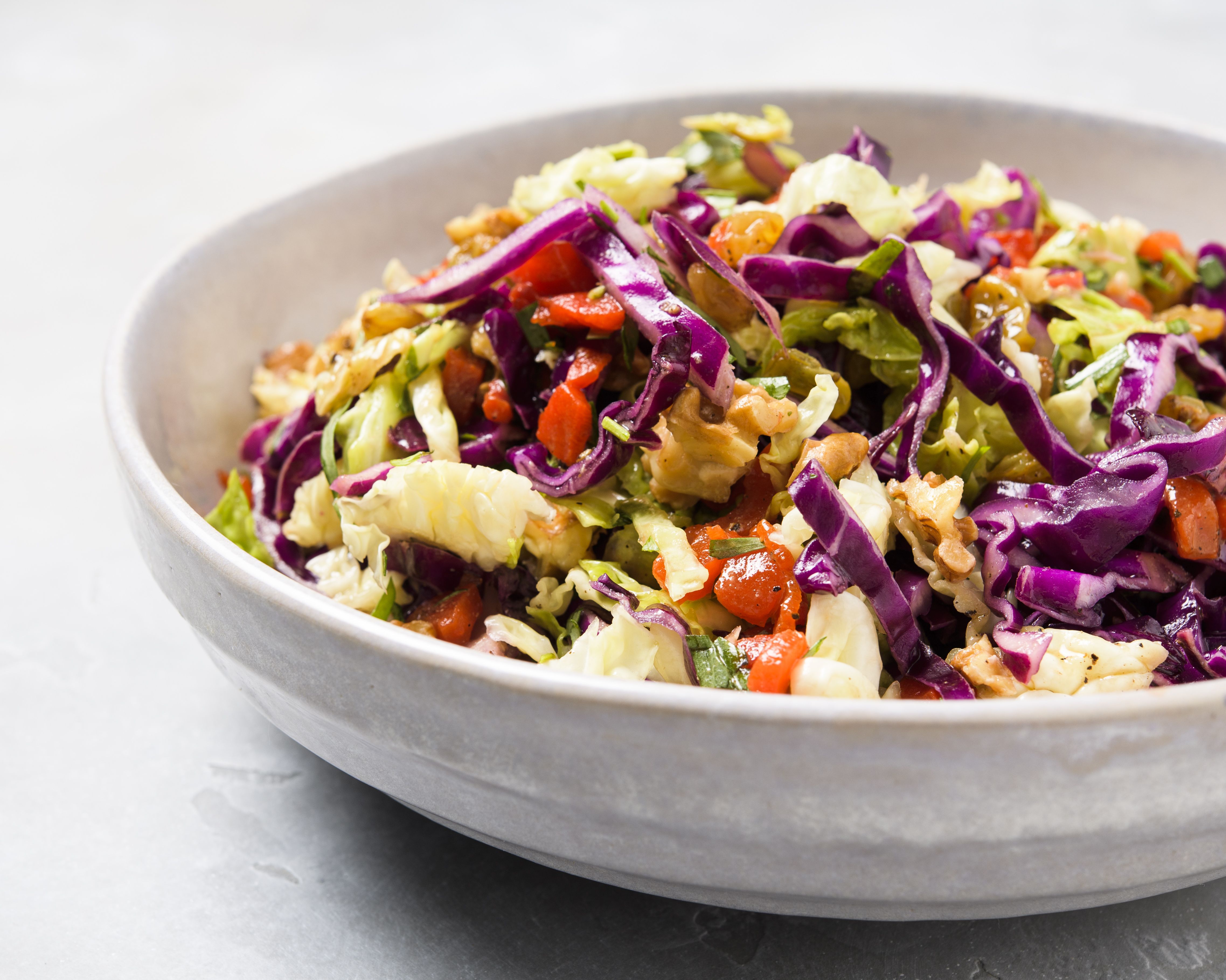 Cabbage and Roasted Pepper Slaw with Pickled Raisins | Christopher ...